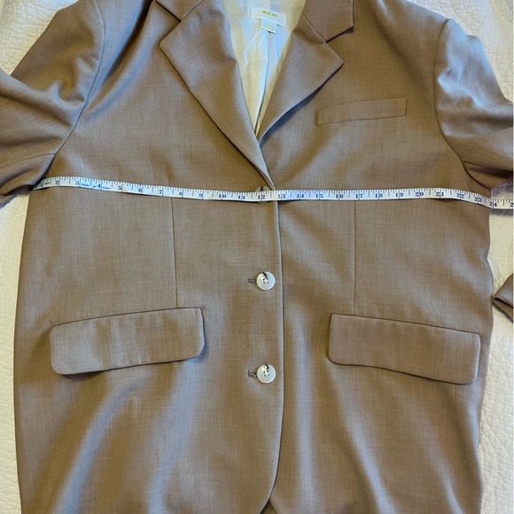Anthropologie Maeve Oversized Blazer Jacket Pockets Menswear Neutral Beige XS/S - Picture 12 of 16